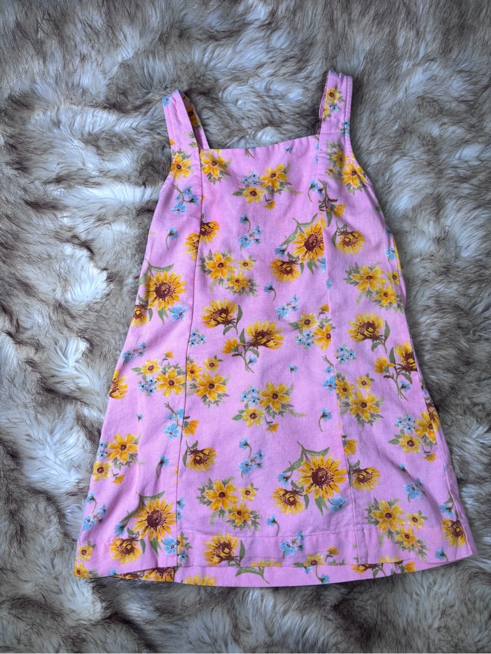 Old Navy Pink Sundress with Yellow Sunflower Print